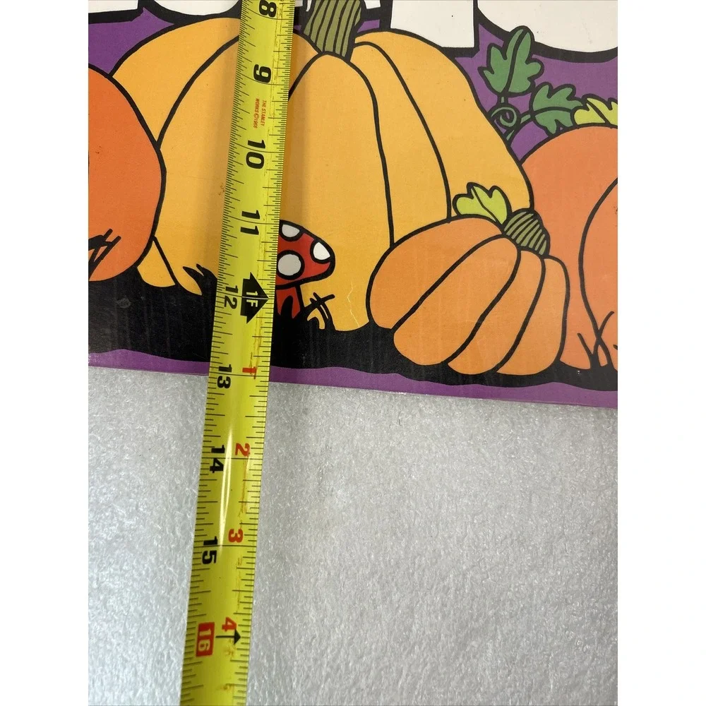 Die Cut Paper Laminate Happy Halloween Sign Black Cat Mushroom Pumpkin